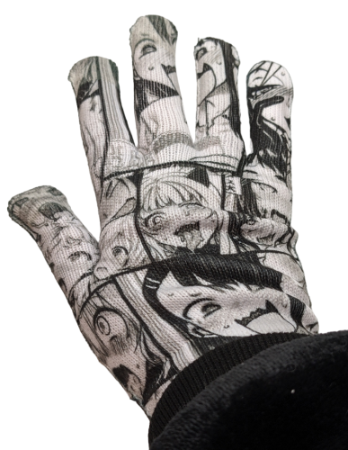 Handschuhe Manga Ahegao Motiv Manga Print  Winterhandschuhe Cosplay Kostüm Handschuhe