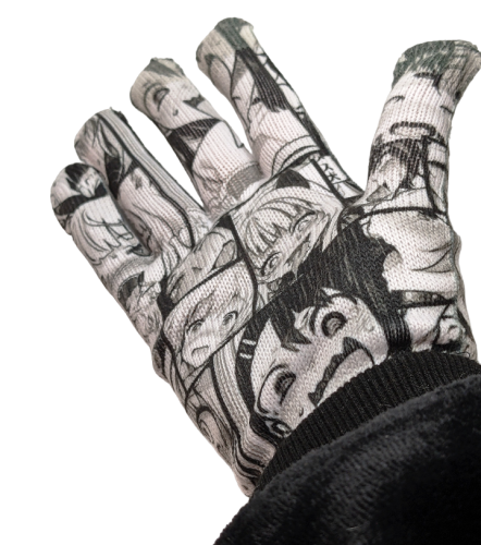Handschuhe Manga Ahegao Motiv Manga Print  Winterhandschuhe Cosplay Kostüm Handschuhe