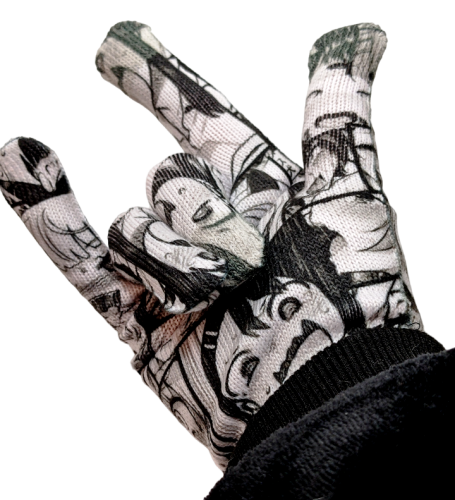 Handschuhe Manga Ahegao Motiv Manga Print  Winterhandschuhe Cosplay Kostüm Handschuhe