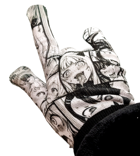 Handschuhe Manga Ahegao Motiv Manga Print  Winterhandschuhe Cosplay Kostüm Handschuhe