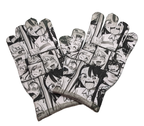 Handschuhe Manga Ahegao Motiv Manga Print  Winterhandschuhe Cosplay Kostüm Handschuhe