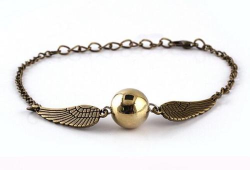 Harry Potter Goldener Schnatz Quidditch Silber Halskette & Armband Geschenkset 