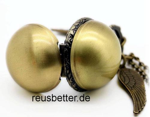 Harry Potter Snitch Quidditch  Kette mit Uhr Goldener Schnatz  Metall