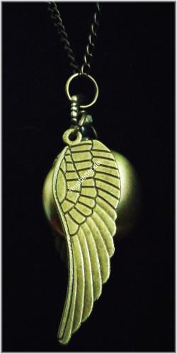Harry Potter Snitch Quidditch  Kette mit Uhr Goldener Schnatz  Metall