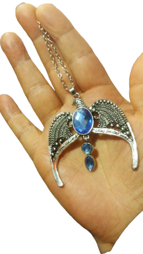 Harry Potter Ψ Ravenclaw Diadem Halskette Phönix Silber - Blau