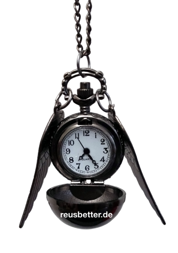 Harry Potter Snitch Quidditch Kette mit Uhr Goldener Schnatz Metall - Silber