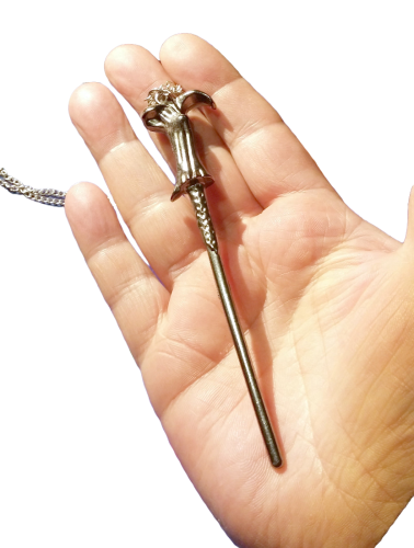 Hermine Granger - Harry Potter Zauberstab Kette Metall Silber