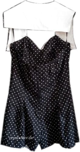 Damen Playsuit Hell Bunny | Kai Badeanzug | Polka Dot 50s Rockabilly 5302 L/XL