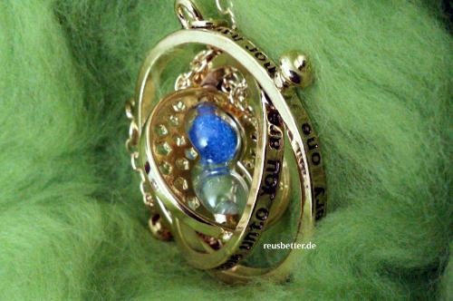 Harry Potter Hermines Zeitumkehrer Blau Zeitwandler Halskette Sanduhr