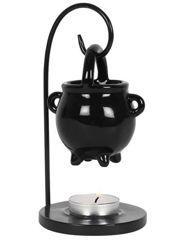 Wicca Hexenkessel Duftlampe Teelicht  Metall Set schwarz