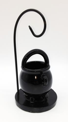 Wicca Hexenkessel Duftlampe Teelicht  Metall Set schwarz