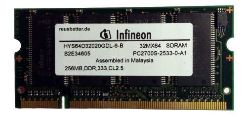 Infineon 256MB DDR 333 Laptop RAM SO-DIMM HYS64D32020GDL