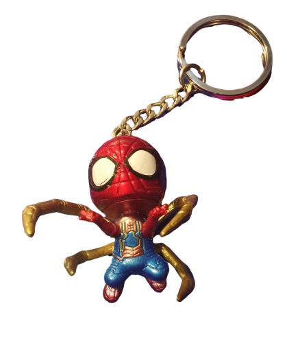 IRON Spider-Man Avenger 3D Metallic Motiv Anhänger mit Metall-Schlüsselring
