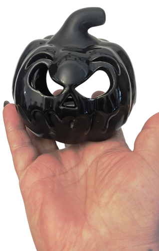 Kerzenhalter Keramik Jack Skellington 2D Pumpkin Kürbis Schwarz