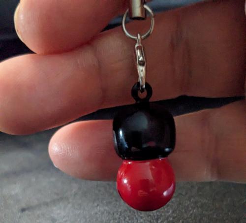 Japanische Geisha Püppchen Glöckchen Schelle Rot Schwarz