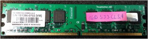 JetRAM PC Arbeitsspeicher 1GB DDR2 533 cl5/4 PC RAM