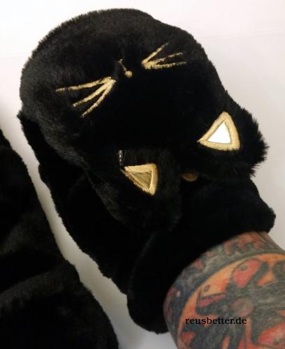 Fingerlose Damen Klapphandschuhe シ Süße Katzen シ Webpelz