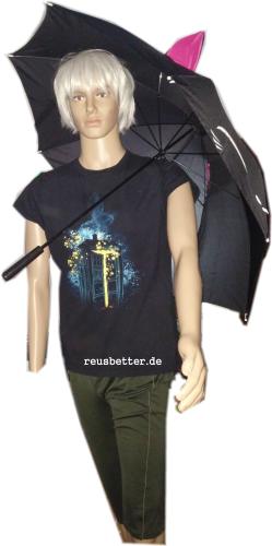 Regenschirm Grinsekatze mit Ohren | Kawaii  | Stockschirm 72 cm Lang | Ausgefallene Regenschirme