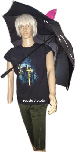 Regenschirm Panda Bär mit Ohren | Kawaii  | Stockschirm 72 cm Lang | Ausgefallene Regenschirme