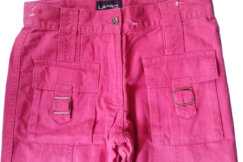 Kinder Cargohose Jeans für Mädchen Pink Größe 158 von Lamici