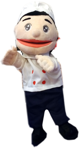 Handspielpuppe Koch Handpuppe mit Klappmaul 30cm