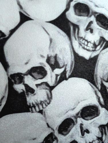 Herren-Krawatte Totenköpfe Schwarz-Weiß – Gothic, EBM, Punk