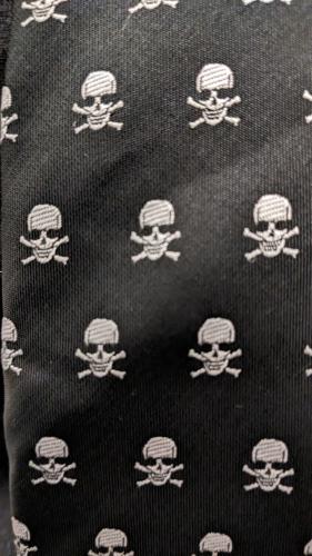 4-teiliges Herren-Krawattenset Totenköpfe Motiv EBM, Punk, Gothic