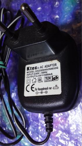 Ktec AC Adapter KA23D045050033G Netzteil Netzgerät - 4.5V 500mA