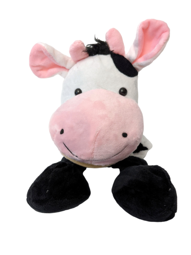 Handspielpuppe Kuh Handpuppe mit Klappmaul weiß-schwarz