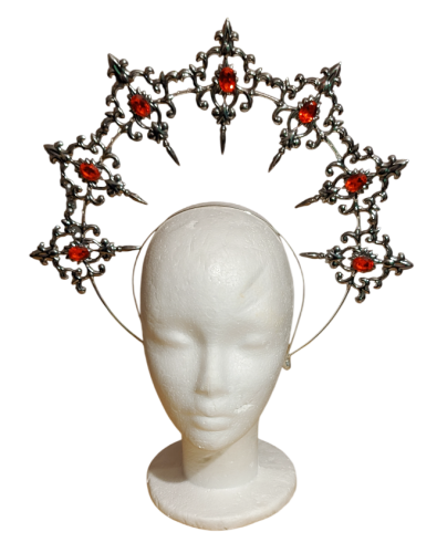LaVenty Krone Rot Glas Kristall Steine Gothic Halo Krone Halo Haarreif Sonne Haarreif