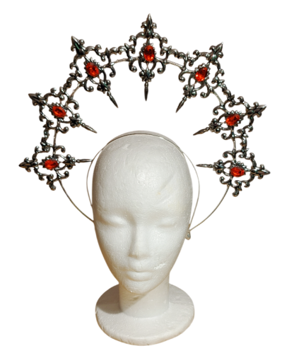 LaVenty Krone Rot Glas Kristall Steine Gothic Halo Krone Halo Haarreif Sonne Haarreif