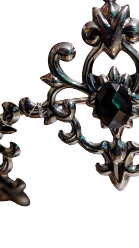 LaVenty Krone Schwarz Glas Kristall Steine Gothic Halo Krone Halo Haarreif Sonne Haarreif