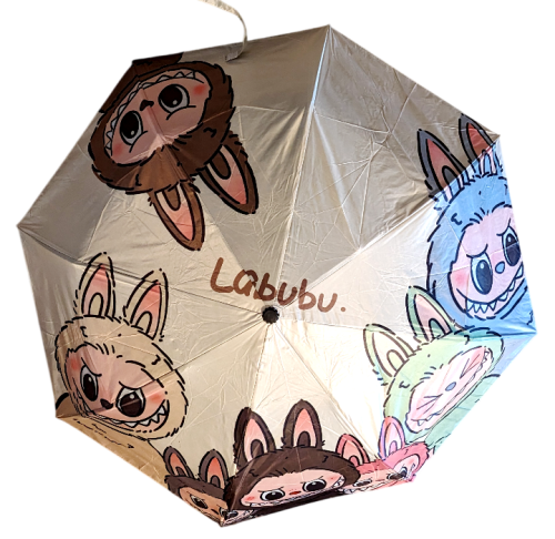 Labubu Monster Anime Unisex Automatik Regenschirm und UV Sonnenschirm