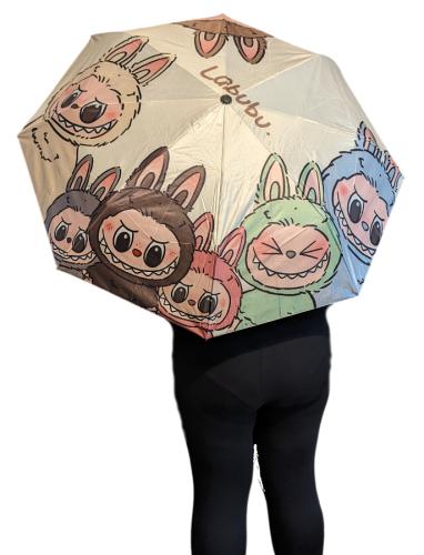 Labubu Monster Anime Unisex Automatik Regenschirm und UV Sonnenschirm