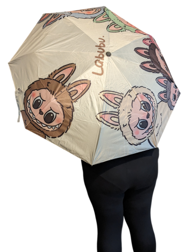 Labubu Monster Anime Unisex Automatik Regenschirm und UV Sonnenschirm