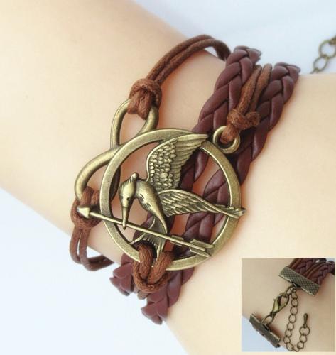 Lederarmband Motiv -Tribute von Panem -Spotttölpel Infinity