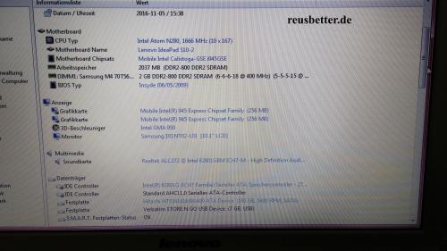 Lenovo ideapad s10-2 Netbook |  1,66 MHz- 2 GB RAM - WEBCAM