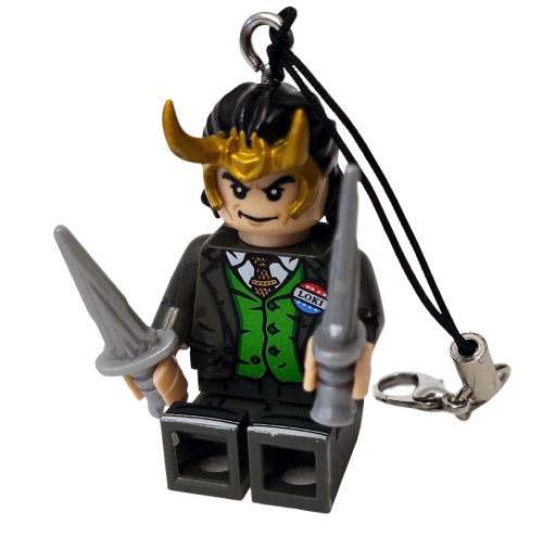 President LOKI LOZ Schlüsselanhänger Set mit Waffen Lego Motiv Handy Anhänger