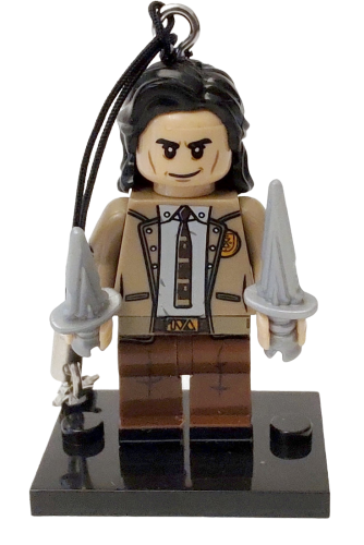 LOKI TVA LOZ Schlüsselanhänger Set mit Waffen Lego Motiv Handy Anhänger