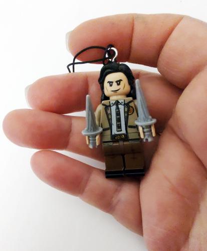 LOKI TVA LOZ Schlüsselanhänger Set mit Waffen Lego Motiv Handy Anhänger