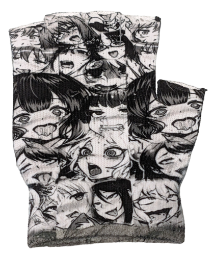 Manga Ahegao Motiv Handschuhe Manga Print Fingerlose Unisex Handschuhe
