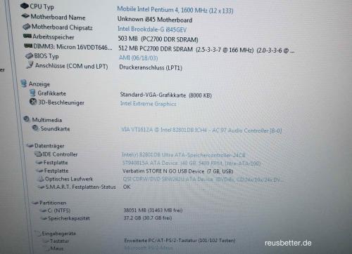 Maxdata Vision 4200X Laptop | Mod 755114 Intel P 1600 MHz 15 Zoll DVD
