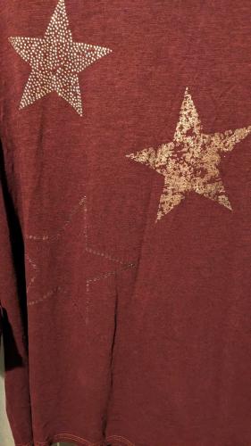 Damen Langarmshirt 54-56 Sterne Dunkelrot von Maxi Blue gebraucht