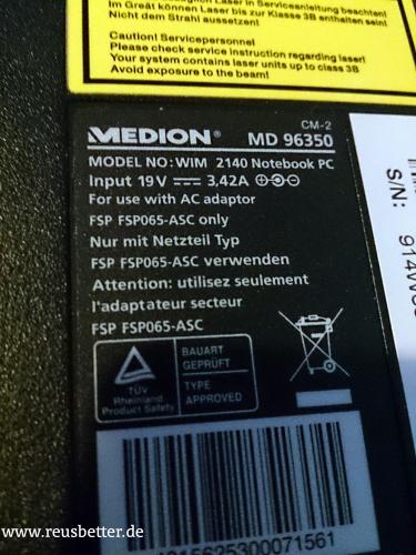 Medion Akoya MD 96350 Laptop 250 GB HDD Intel Core 2 15.4 Zoll