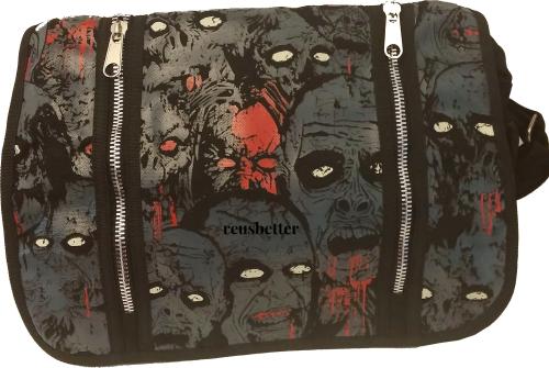 Messanger Bag ☣ Umhängetasche Tasche Unisex ☣ Zombies The Walking Dead Motiv ☣ fluoreszierend