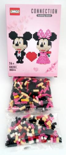 Micky und Minni Maus Liebespaar Walt Disney Motiv Bulding Blocks - Linkgo Set
