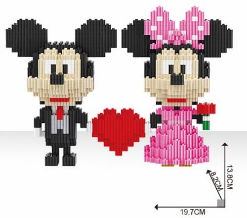 Micky und Minni Maus Liebespaar Walt Disney Motiv Bulding Blocks - Linkgo Set