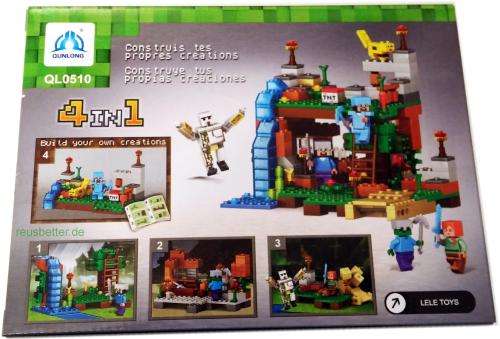 Baustein Serie Minecraft Motiv Zombie Minecraft  | kombinierbares SET 94 Stück