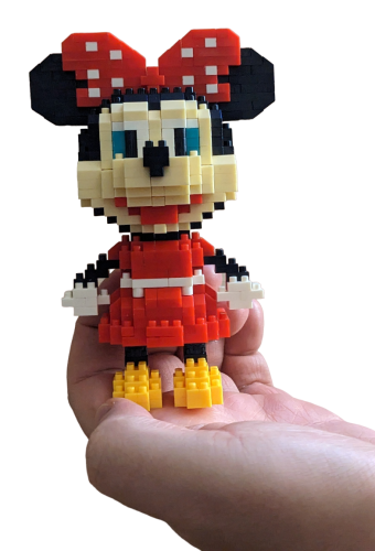 Minnie Mouse Motiv Bausteine 488 Stück - Mini Blocks - Micro Block Set mit Sammelbox