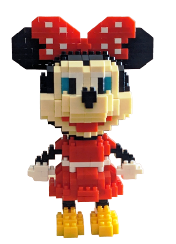 Minnie Mouse Motiv Bausteine 488 Stück - Mini Blocks - Micro Block Set mit Sammelbox